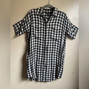 Madewell gingham button down dress size S
